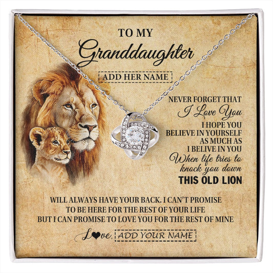 Personalized To My Granddaughter Gifts From Grandpa Lion Necklace I Love You Granddaughter Birthday Gifts Graduation Christmas Custom Gift Box Message Card