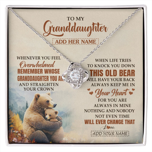 Personalized To My Granddaughter Gifts Necklace From Grandma Whenever Bear Unique Birthday Gifts For Granddaughter Graduation Christmas Gift Box Message Card