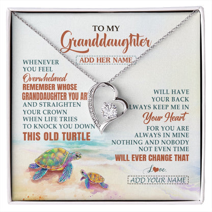 Personalized To My Granddaughter Gifts Necklace From Grandma Whenever Turtle Unique Birthday Gifts For Granddaughter Christmas Custom Gift Box Message Card