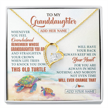 Personalized To My Granddaughter Gifts Necklace From Grandma Whenever Turtle Unique Birthday Gifts For Granddaughter Christmas Custom Gift Box Message Card