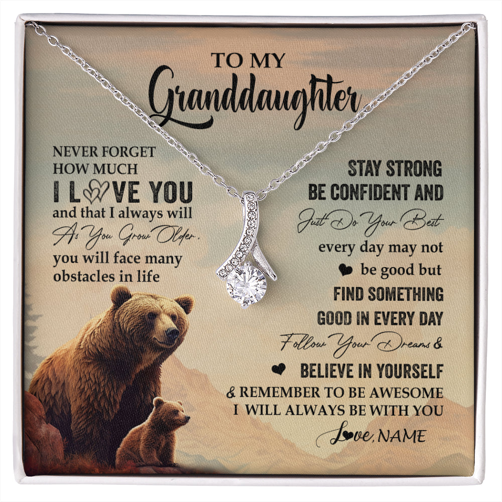Personalized To My Granddaughter I Love You Forever Necklace From Grandma Bear Granddaughter Birthday Graduation Christmas Customized Gift Box Message Card