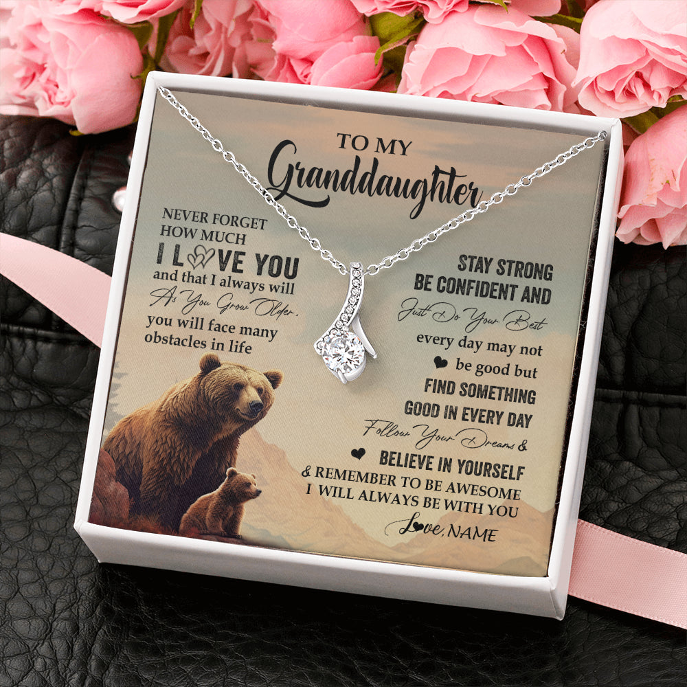 Personalized To My Granddaughter I Love You Forever Necklace From Grandma Bear Granddaughter Birthday Graduation Christmas Customized Gift Box Message Card