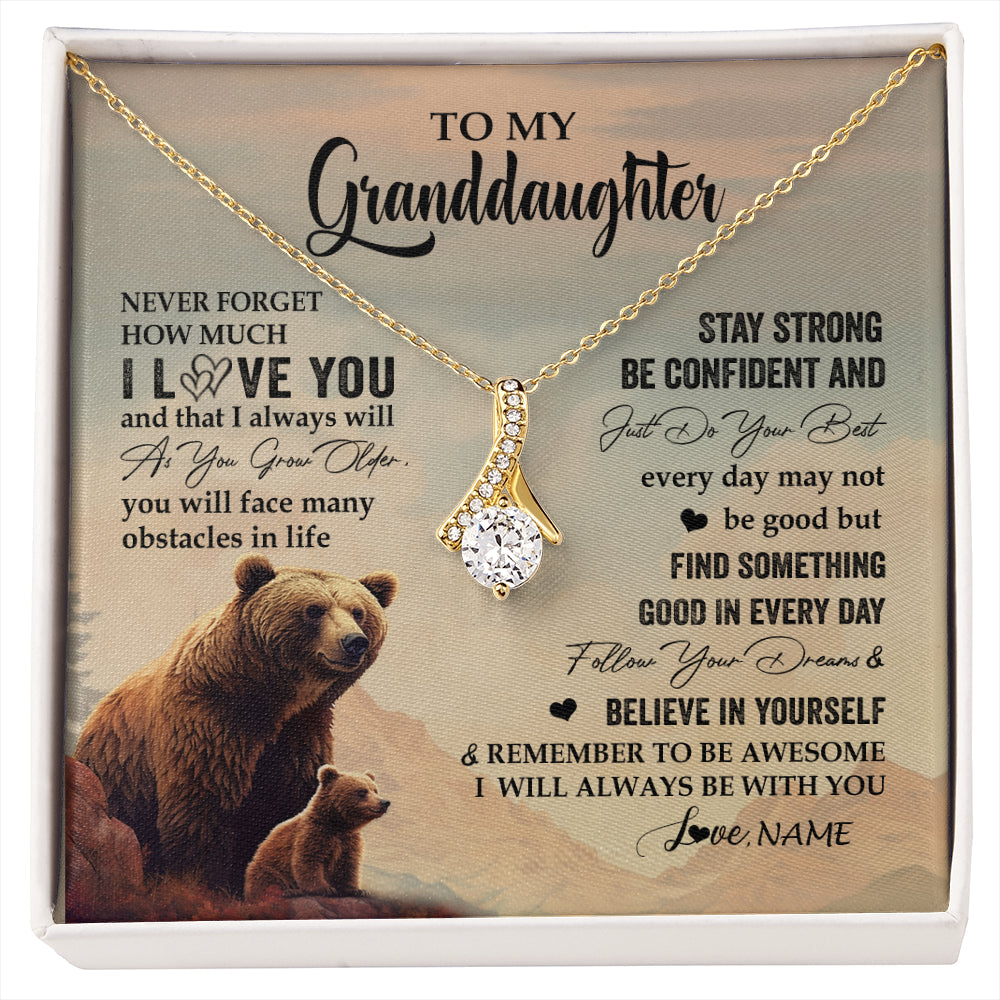 Personalized To My Granddaughter I Love You Forever Necklace From Grandma Bear Granddaughter Birthday Graduation Christmas Customized Gift Box Message Card