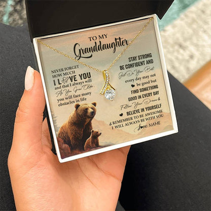 Personalized To My Granddaughter I Love You Forever Necklace From Grandma Bear Granddaughter Birthday Graduation Christmas Customized Gift Box Message Card