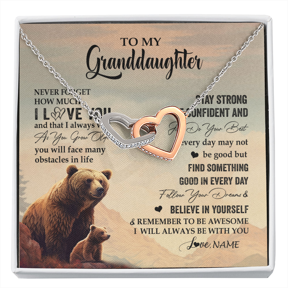 Personalized To My Granddaughter I Love You Forever Necklace From Grandma Bear Granddaughter Birthday Graduation Christmas Customized Gift Box Message Card