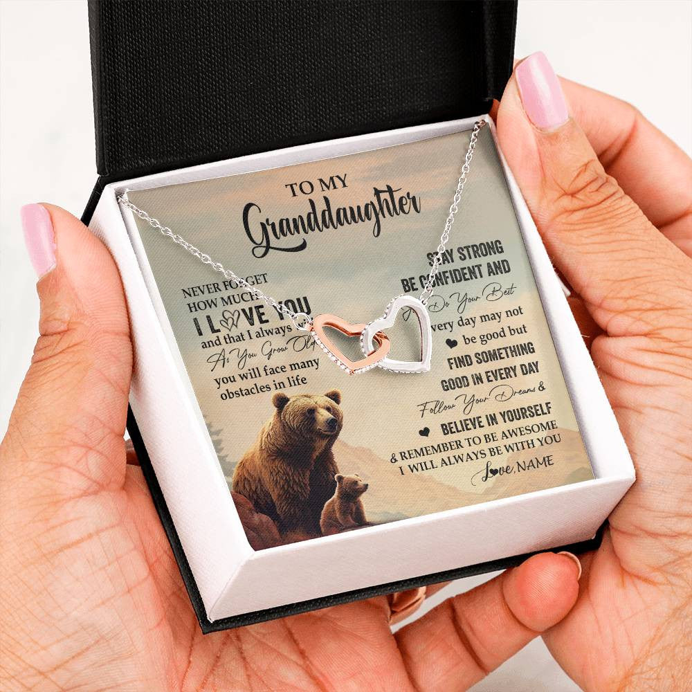 Personalized To My Granddaughter I Love You Forever Necklace From Grandma Bear Granddaughter Birthday Graduation Christmas Customized Gift Box Message Card