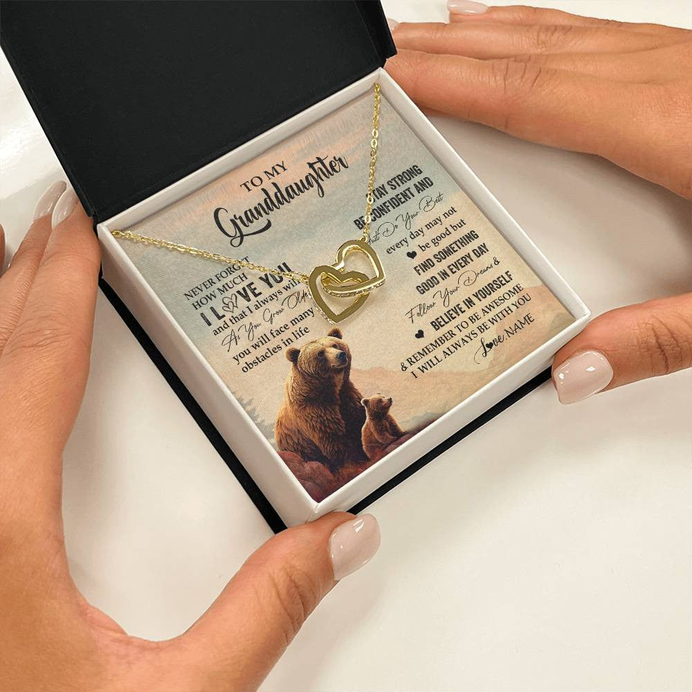 Personalized To My Granddaughter I Love You Forever Necklace From Grandma Bear Granddaughter Birthday Graduation Christmas Customized Gift Box Message Card