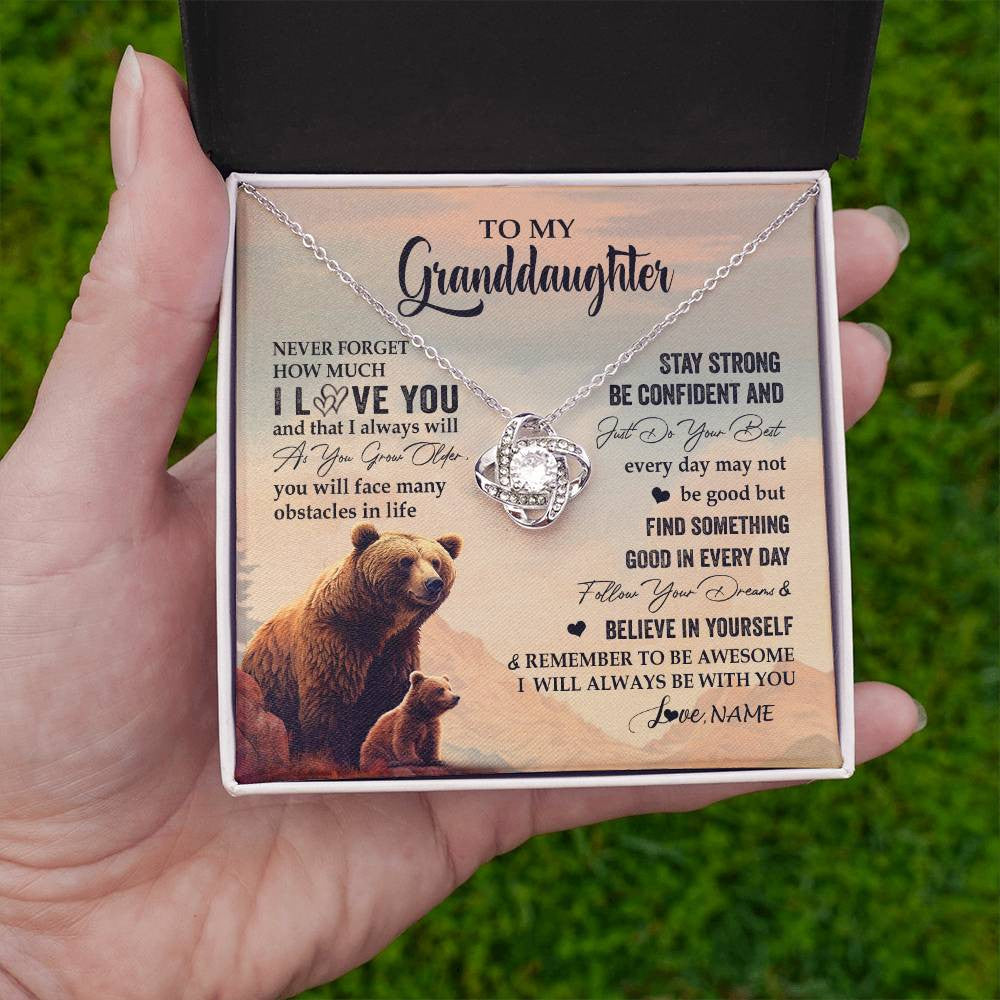 Personalized To My Granddaughter I Love You Forever Necklace From Grandma Bear Granddaughter Birthday Graduation Christmas Customized Gift Box Message Card