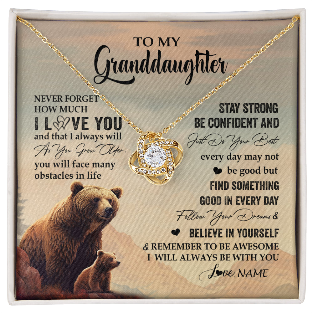 Personalized To My Granddaughter I Love You Forever Necklace From Grandma Bear Granddaughter Birthday Graduation Christmas Customized Gift Box Message Card