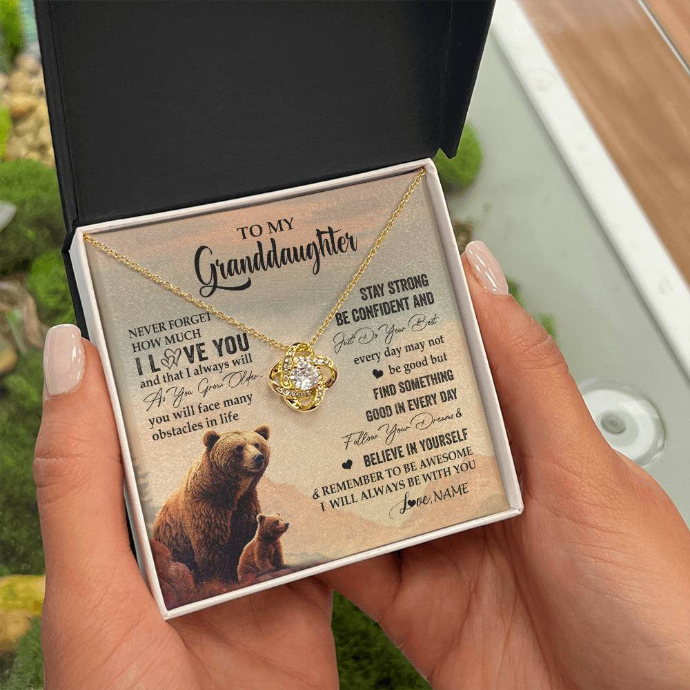 Personalized To My Granddaughter I Love You Forever Necklace From Grandma Bear Granddaughter Birthday Graduation Christmas Customized Gift Box Message Card