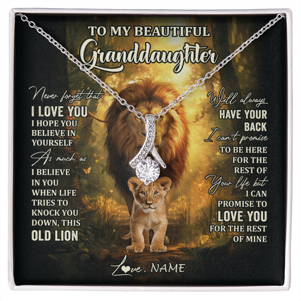 Personalized To My Granddaughter Lion Necklace From Grandpa Never Forget That I Love You Granddaughter Birthday Christmas Customized Gift Box Message Card