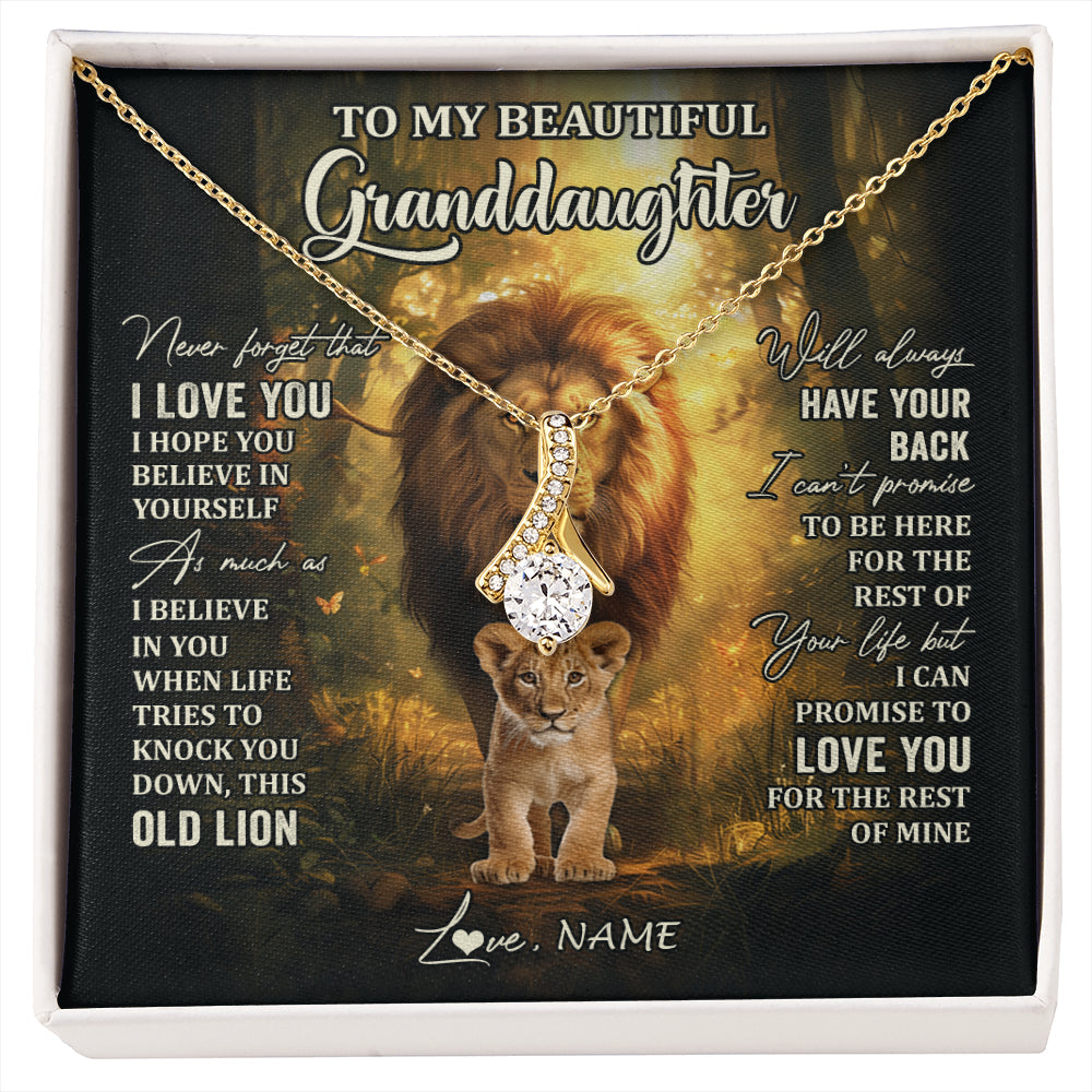 Personalized To My Granddaughter Lion Necklace From Grandpa Never Forget That I Love You Granddaughter Birthday Christmas Customized Gift Box Message Card