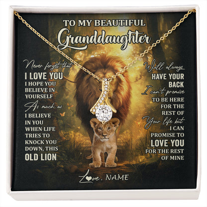 Personalized To My Granddaughter Lion Necklace From Grandpa Never Forget That I Love You Granddaughter Birthday Christmas Customized Gift Box Message Card