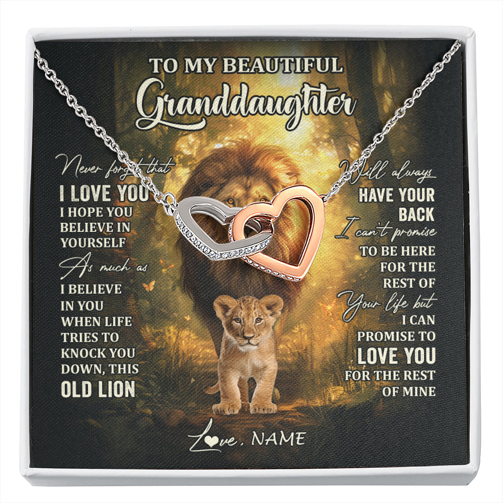 Personalized To My Granddaughter Lion Necklace From Grandpa Never Forget That I Love You Granddaughter Birthday Christmas Customized Gift Box Message Card