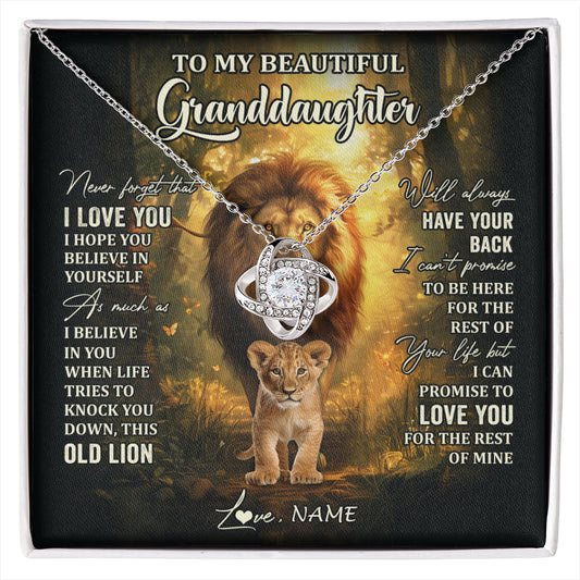 Personalized To My Granddaughter Lion Necklace From Grandpa Never Forget That I Love You Granddaughter Birthday Christmas Customized Gift Box Message Card