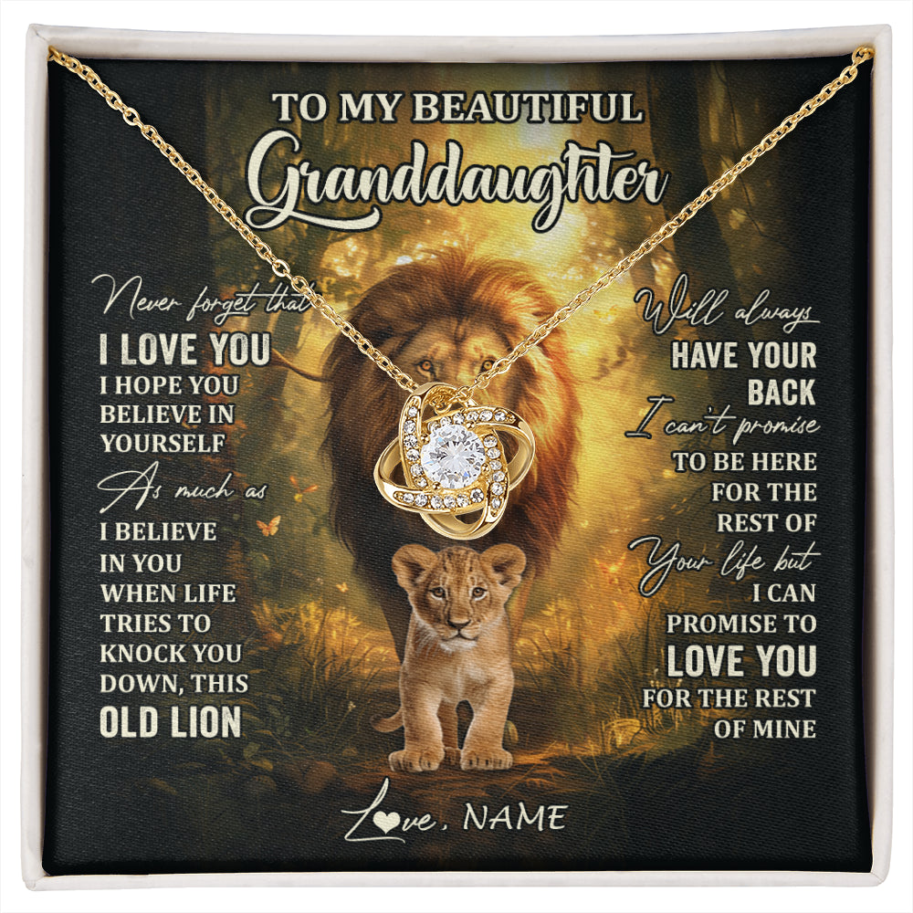 Personalized To My Granddaughter Lion Necklace From Grandpa Never Forget That I Love You Granddaughter Birthday Christmas Customized Gift Box Message Card