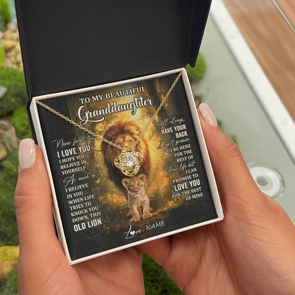 Personalized To My Granddaughter Lion Necklace From Grandpa Never Forget That I Love You Granddaughter Birthday Christmas Customized Gift Box Message Card