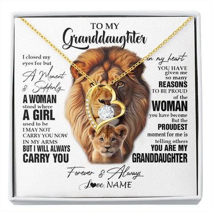 Personalized To My Granddaughter Lion Necklace From Papa Grandpa I Closed My Eyes Great Granddaughter Birthday Gifts Christmas Customized Gift Box Message Card
