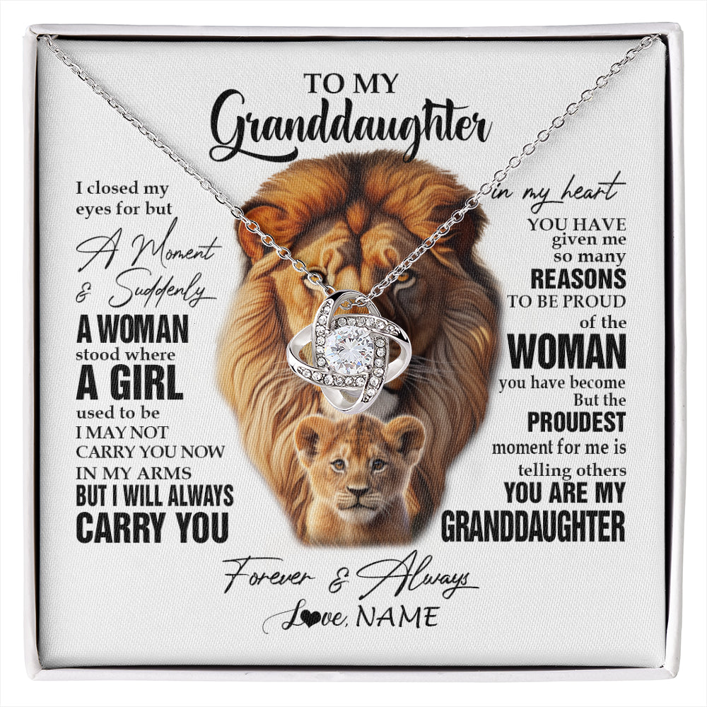 Personalized To My Granddaughter Lion Necklace From Papa Grandpa I Closed My Eyes Great Granddaughter Birthday Gifts Christmas Customized Gift Box Message Card