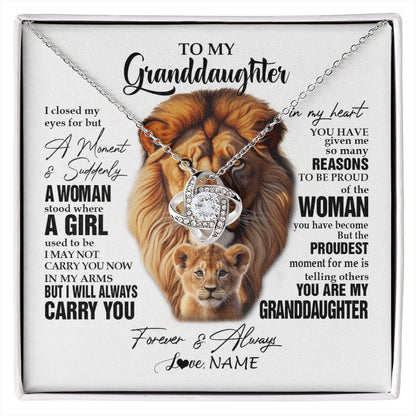 Personalized To My Granddaughter Lion Necklace From Papa Grandpa I Closed My Eyes Great Granddaughter Birthday Gifts Christmas Customized Gift Box Message Card