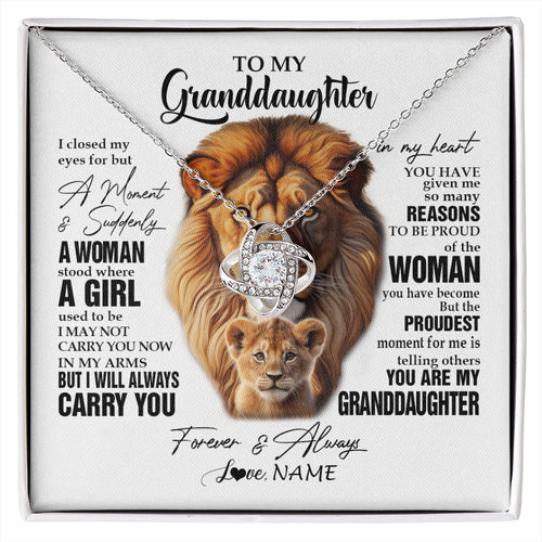 Personalized To My Granddaughter Lion Necklace From Papa Grandpa I Closed My Eyes Great Granddaughter Birthday Gifts Christmas Customized Gift Box Message Card
