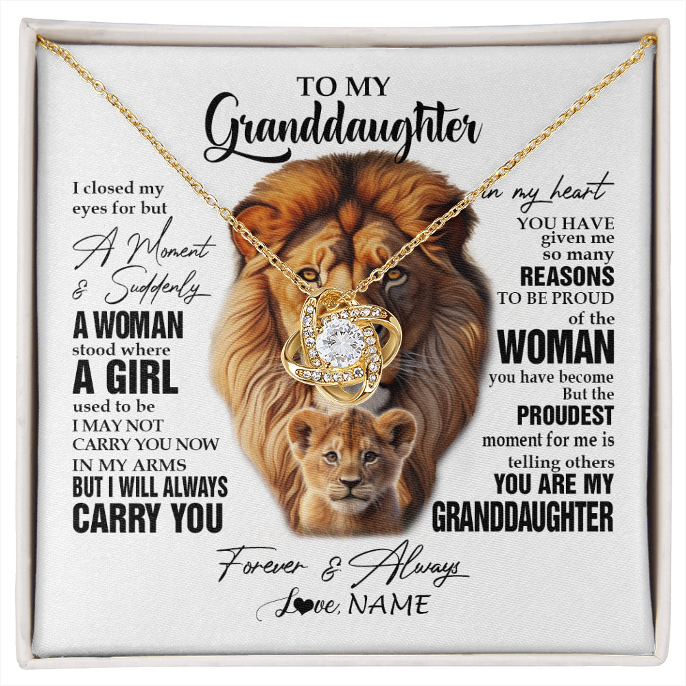 Personalized To My Granddaughter Lion Necklace From Papa Grandpa I Closed My Eyes Great Granddaughter Birthday Gifts Christmas Customized Gift Box Message Card