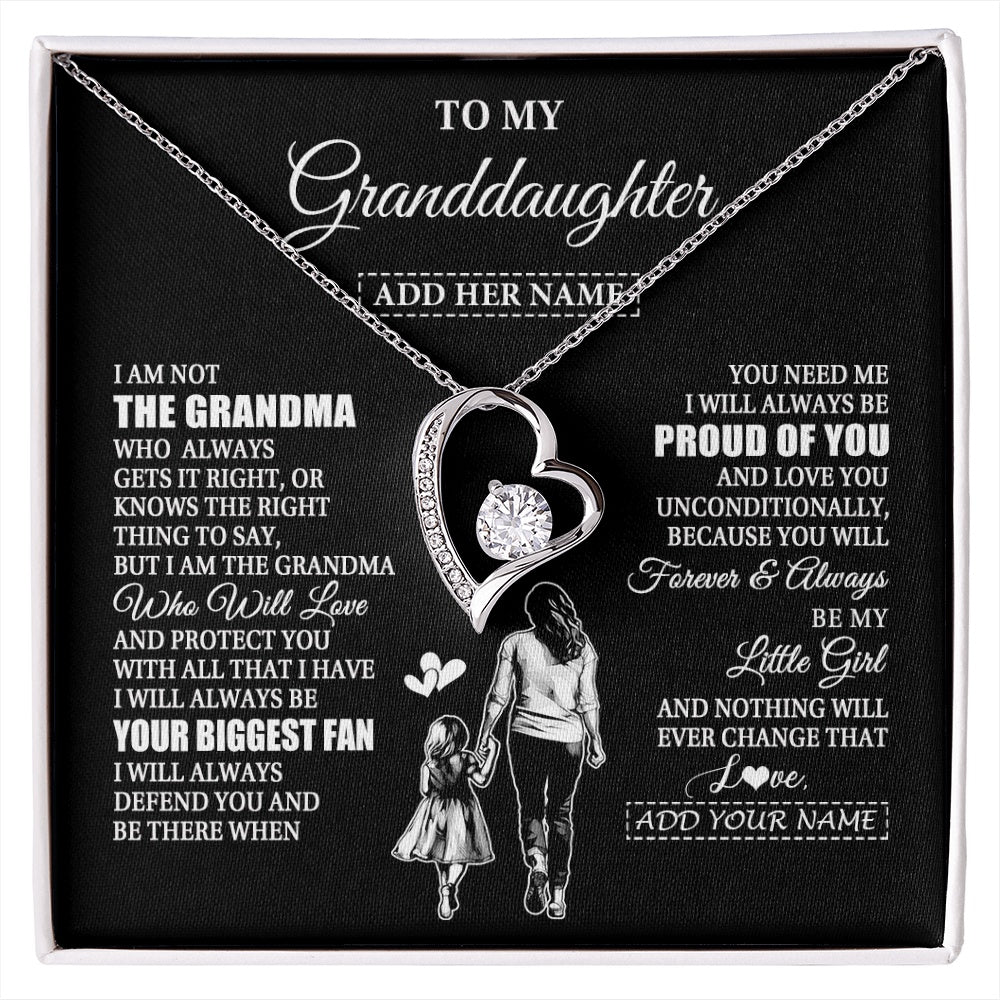 Personalized To My Granddaughter Necklace From Grandma Biggest Fan Birthday Gifts For Granddaughter From Grandparents Christmas Custom Gift Box Message Card