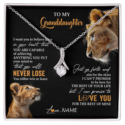 Personalized To My Granddaughter Necklace From Grandma Gigi You Will Never Lose Lion Granddaughter Birthday Gifts Christmas Customized Gift Box Message Card