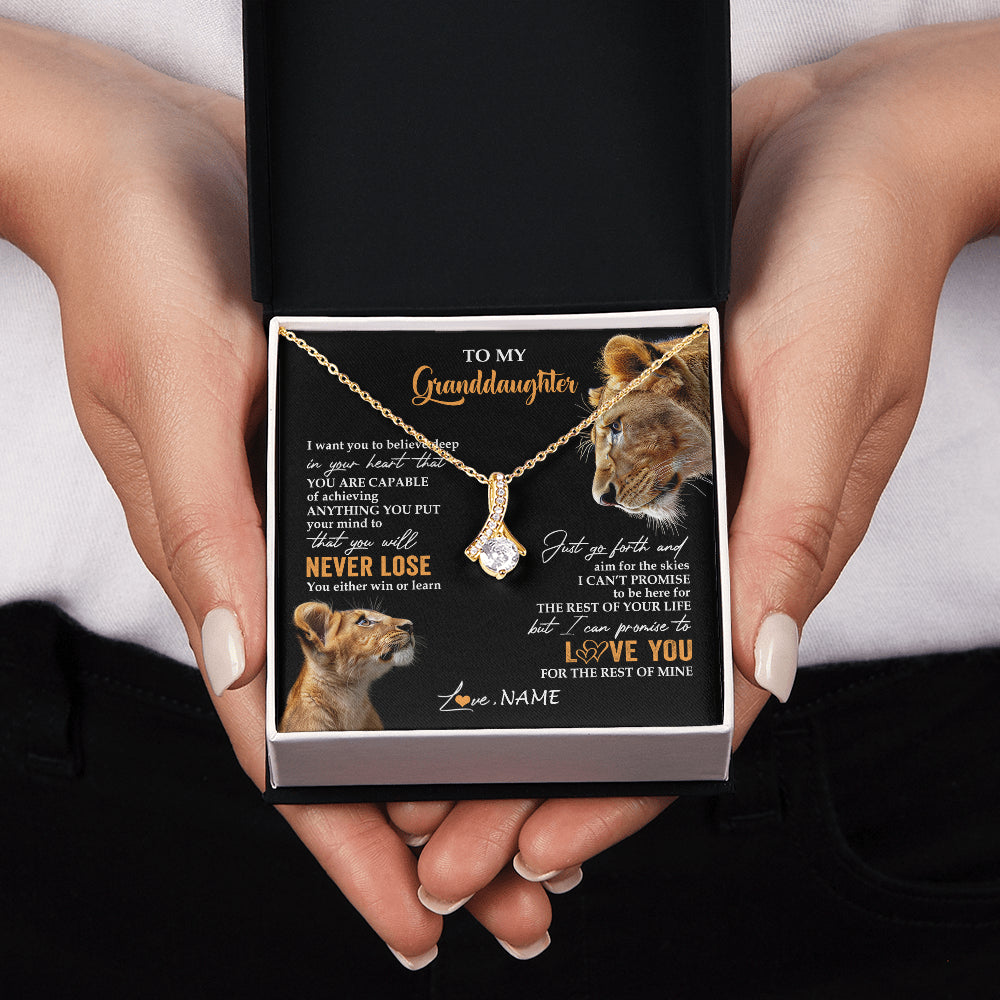 Personalized To My Granddaughter Necklace From Grandma Gigi You Will Never Lose Lion Granddaughter Birthday Gifts Christmas Customized Gift Box Message Card