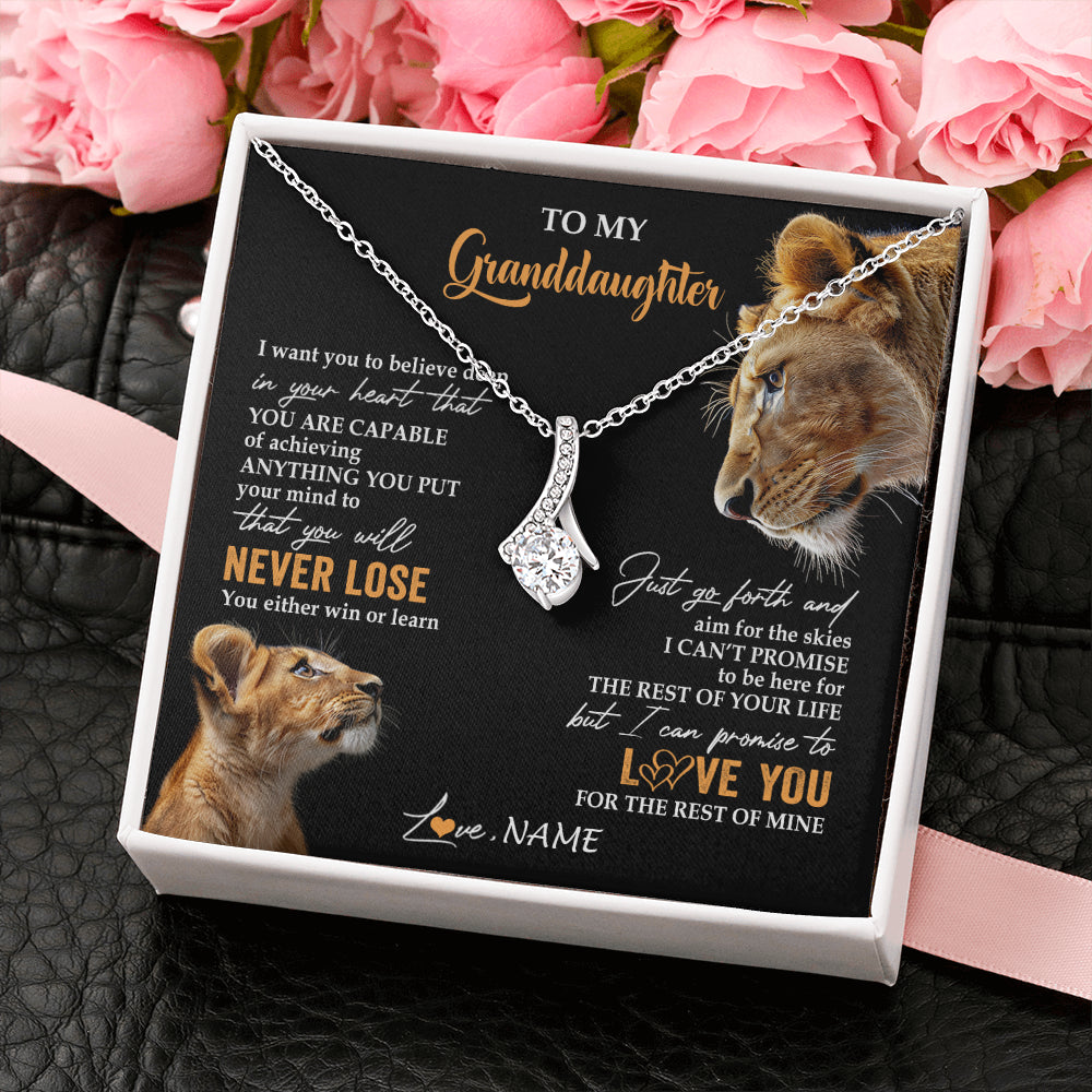 Personalized To My Granddaughter Necklace From Grandma Gigi You Will Never Lose Lion Granddaughter Birthday Gifts Christmas Customized Gift Box Message Card
