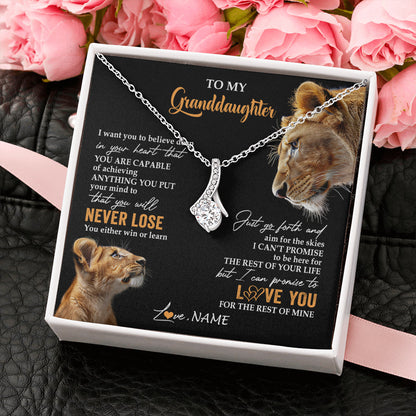 Personalized To My Granddaughter Necklace From Grandma Gigi You Will Never Lose Lion Granddaughter Birthday Gifts Christmas Customized Gift Box Message Card