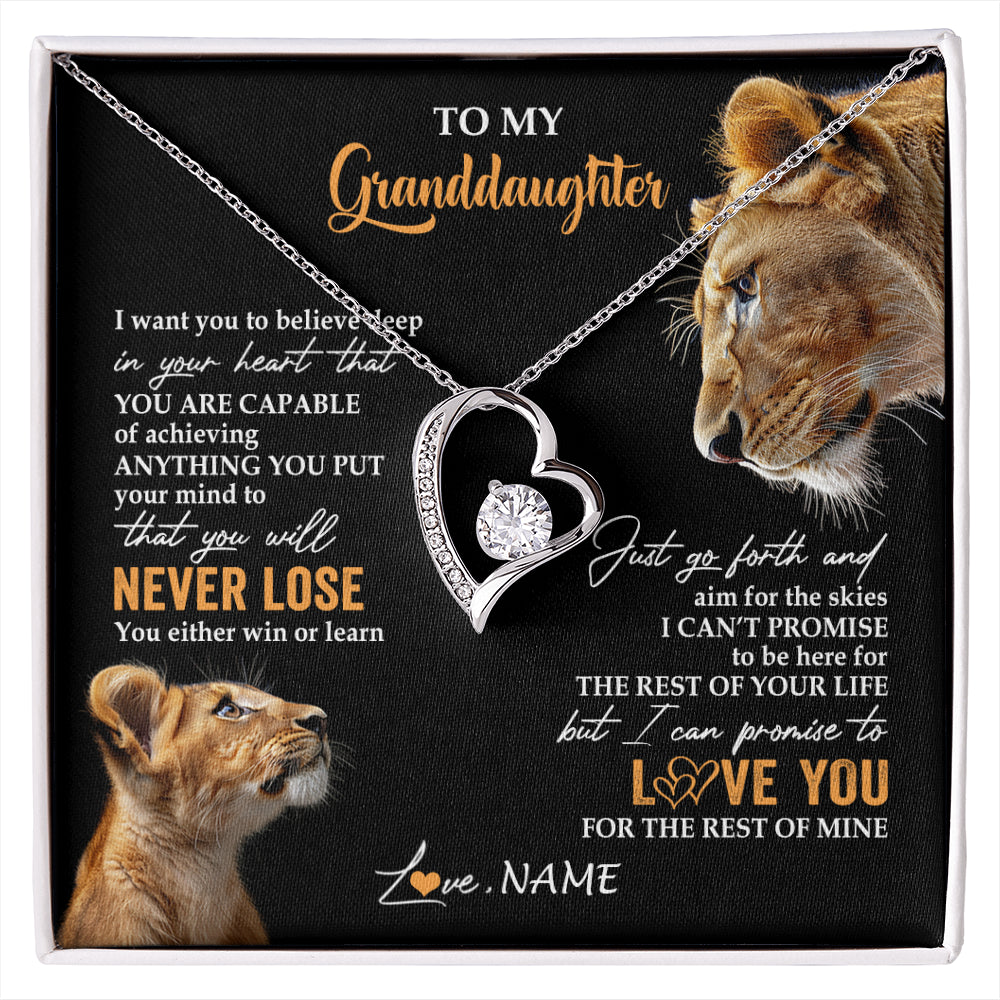 Personalized To My Granddaughter Necklace From Grandma Gigi You Will Never Lose Lion Granddaughter Birthday Gifts Christmas Customized Gift Box Message Card