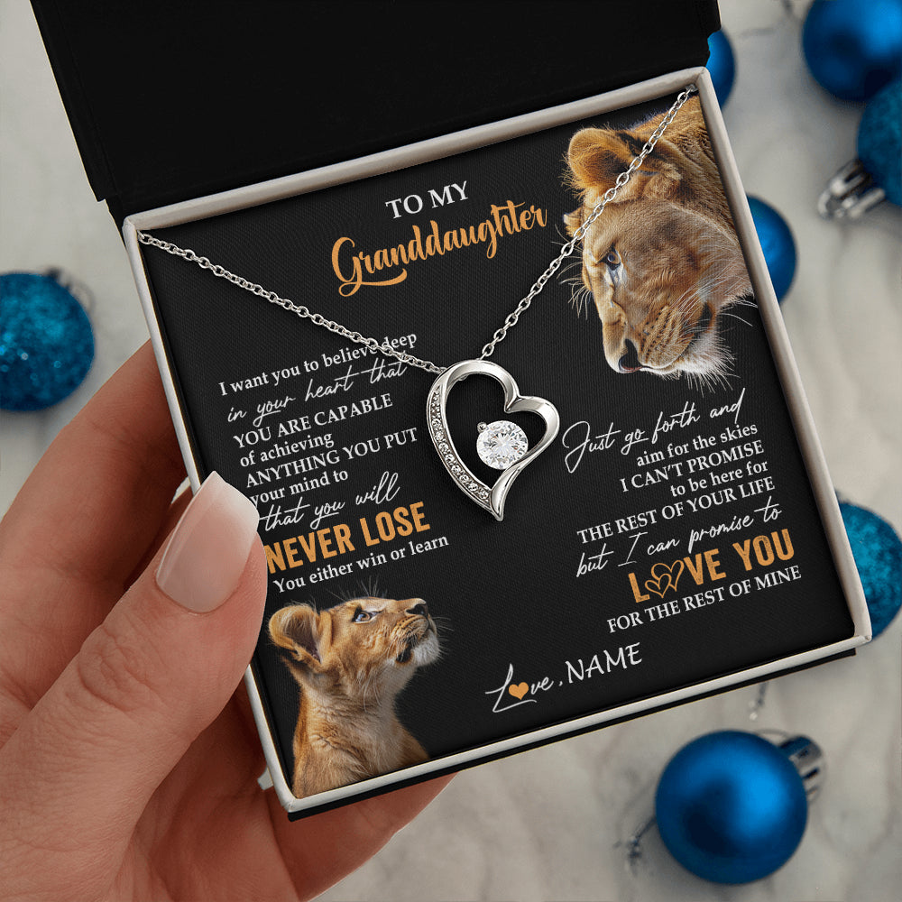 Personalized To My Granddaughter Necklace From Grandma Gigi You Will Never Lose Lion Granddaughter Birthday Gifts Christmas Customized Gift Box Message Card