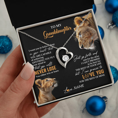 Personalized To My Granddaughter Necklace From Grandma Gigi You Will Never Lose Lion Granddaughter Birthday Gifts Christmas Customized Gift Box Message Card
