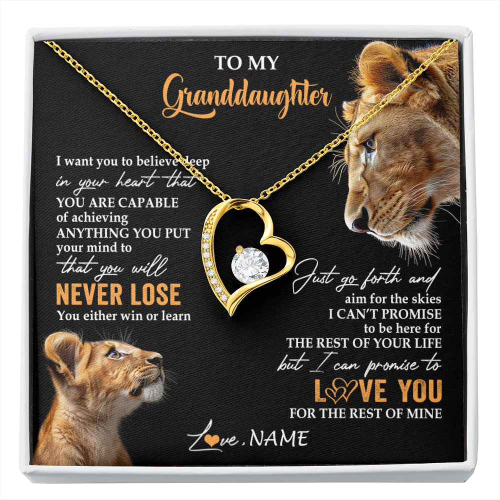 Personalized To My Granddaughter Necklace From Grandma Gigi You Will Never Lose Lion Granddaughter Birthday Gifts Christmas Customized Gift Box Message Card