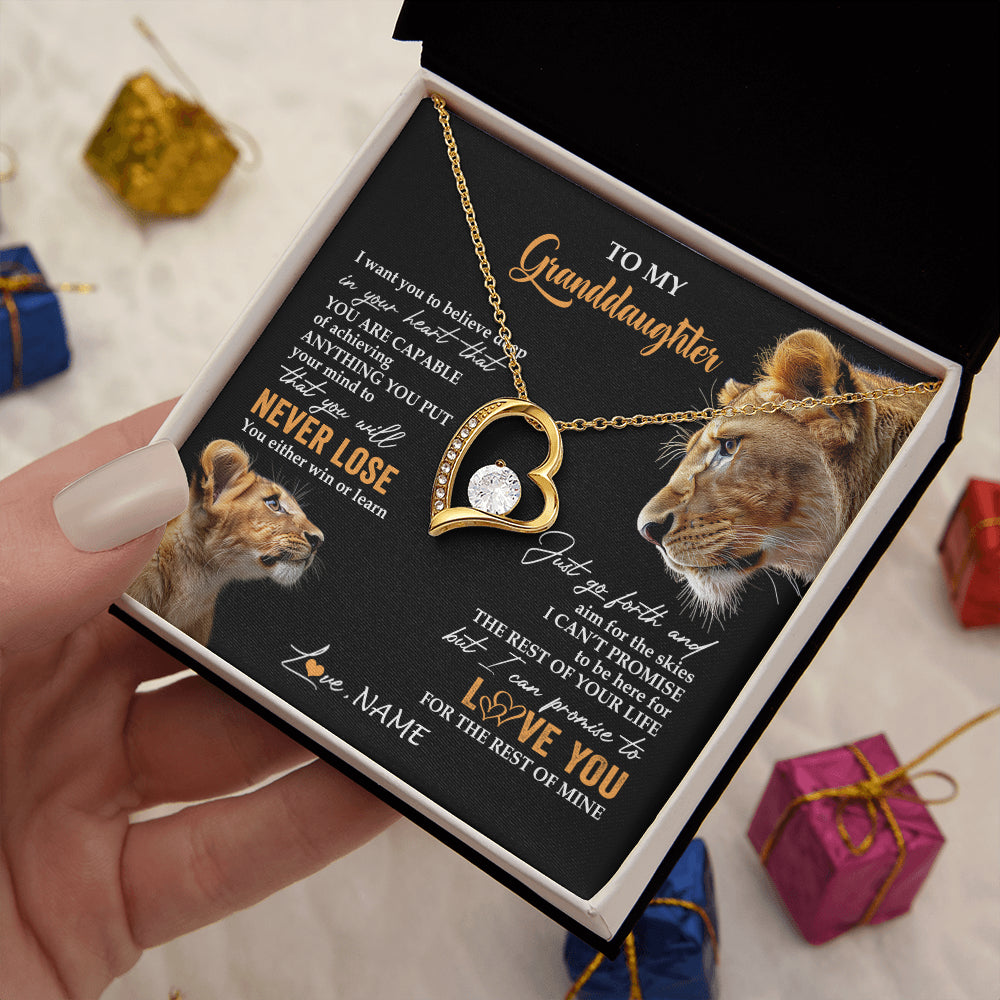 Personalized To My Granddaughter Necklace From Grandma Gigi You Will Never Lose Lion Granddaughter Birthday Gifts Christmas Customized Gift Box Message Card