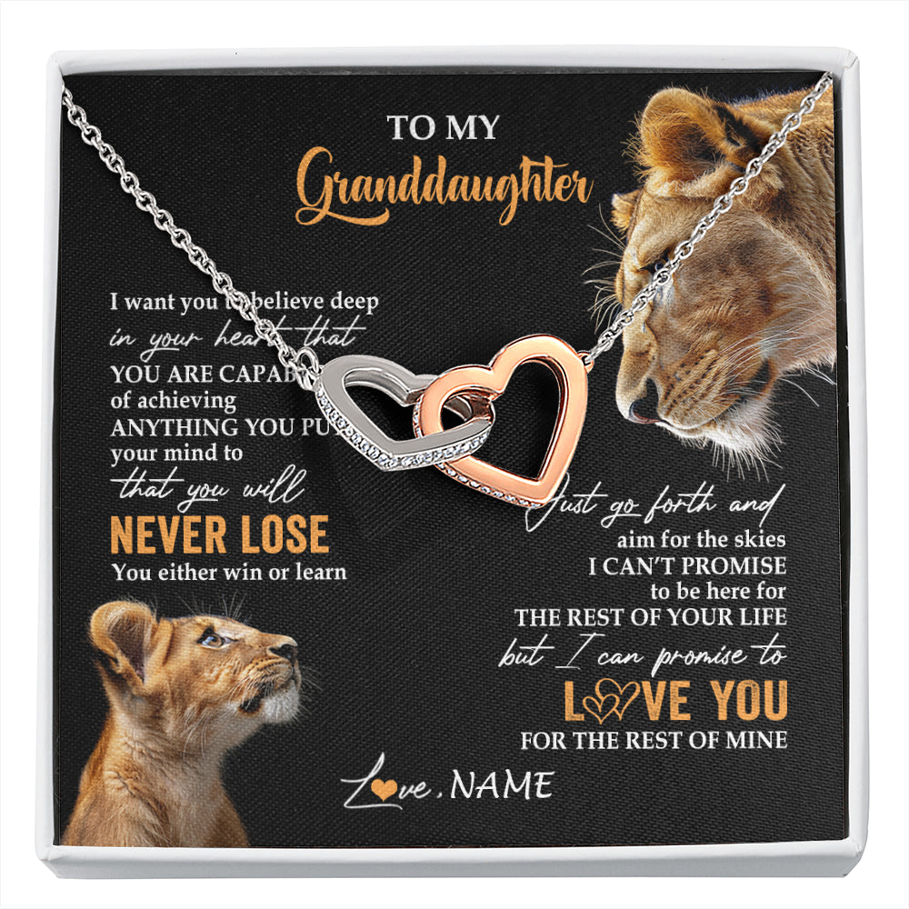 Personalized To My Granddaughter Necklace From Grandma Gigi You Will Never Lose Lion Granddaughter Birthday Gifts Christmas Customized Gift Box Message Card