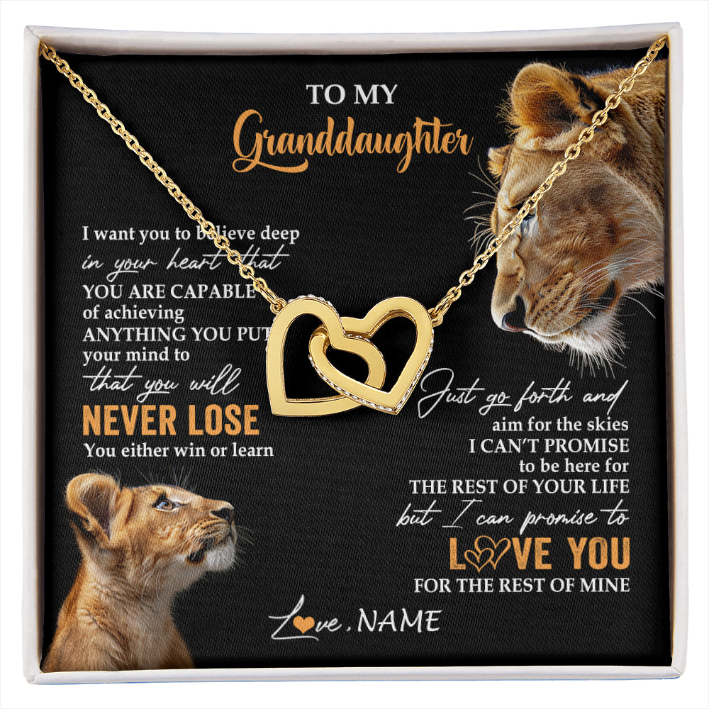 Personalized To My Granddaughter Necklace From Grandma Gigi You Will Never Lose Lion Granddaughter Birthday Gifts Christmas Customized Gift Box Message Card