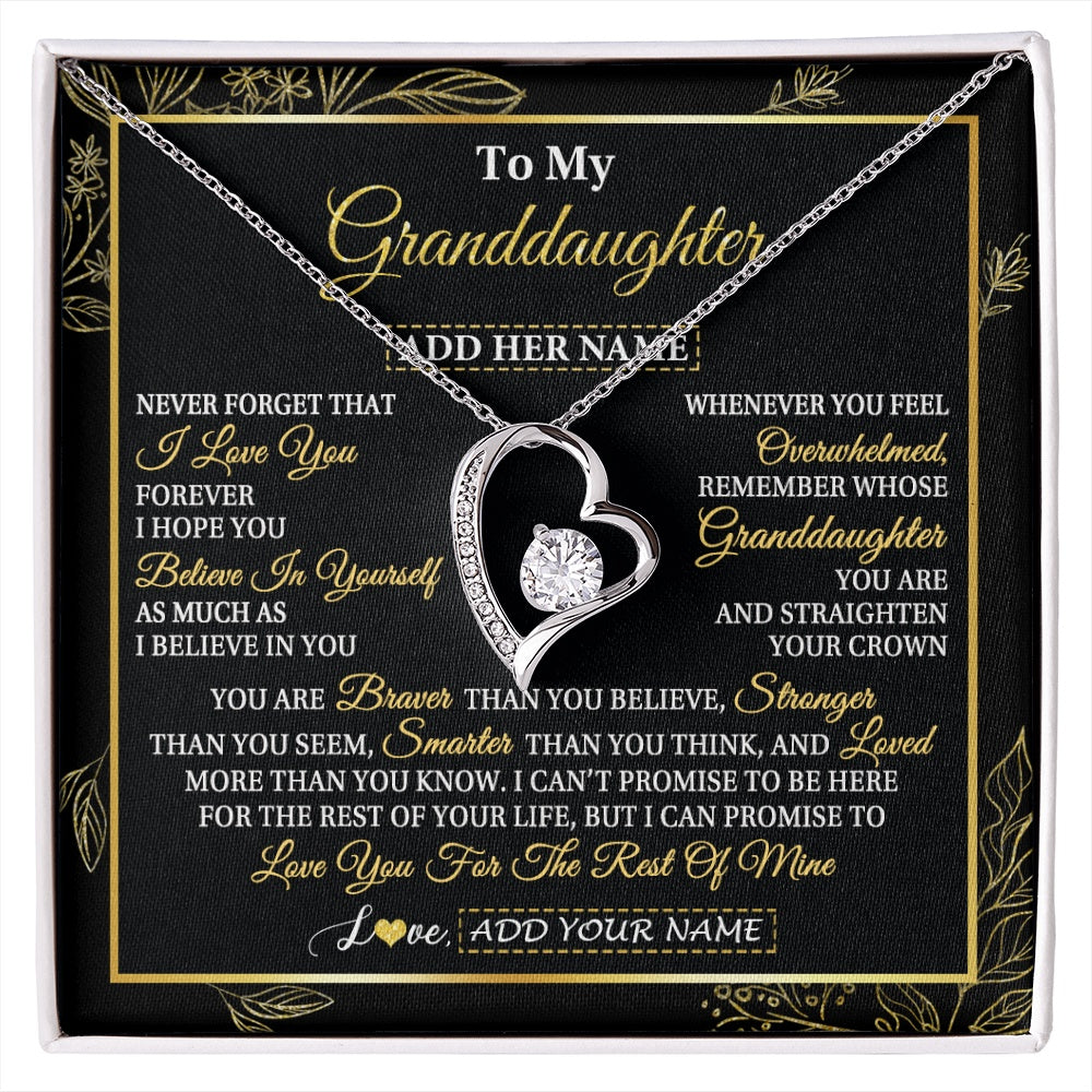 Personalized To My Granddaughter Necklace From Grandma Grandpa I Love You Gift For My Granddaughter Birthday Gifts Christmas Custom Gift Box Message Card