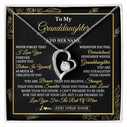 Personalized To My Granddaughter Necklace From Grandma Grandpa I Love You Gift For My Granddaughter Birthday Gifts Christmas Custom Gift Box Message Card