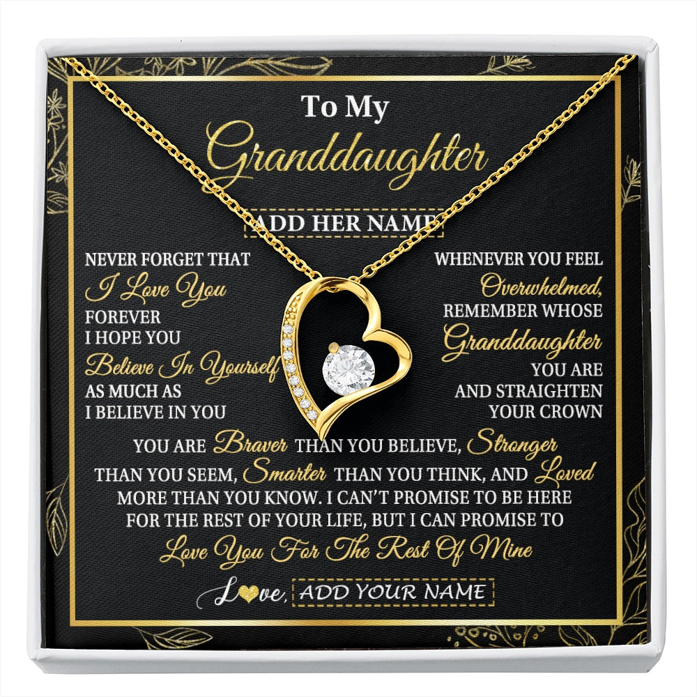 Personalized To My Granddaughter Necklace From Grandma Grandpa I Love You Gift For My Granddaughter Birthday Gifts Christmas Custom Gift Box Message Card