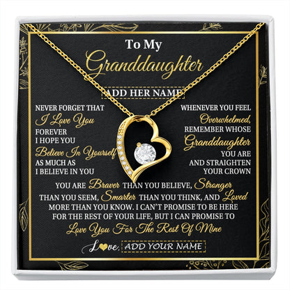 Personalized To My Granddaughter Necklace From Grandma Grandpa I Love You Gift For My Granddaughter Birthday Gifts Christmas Custom Gift Box Message Card