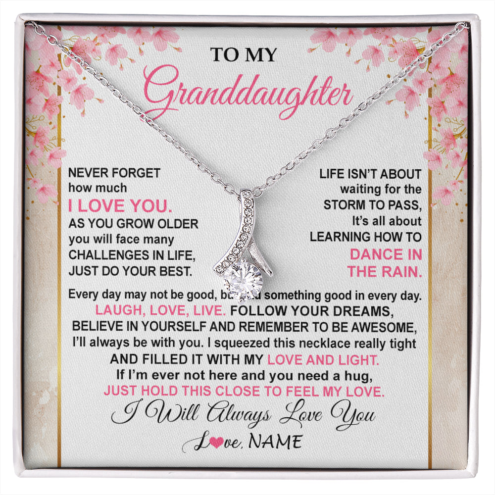 Personalized To My Granddaughter Necklace From Grandma Grandpa Inspirational I Love You Granddaughter Birthday Graduation Customized Gift Box Message Card
