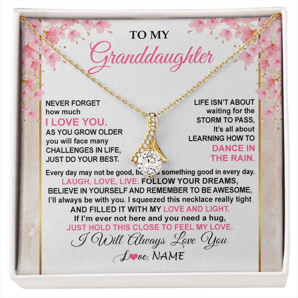 Personalized To My Granddaughter Necklace From Grandma Grandpa Inspirational I Love You Granddaughter Birthday Graduation Customized Gift Box Message Card