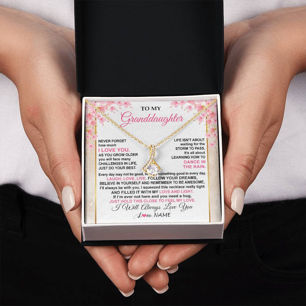 Personalized To My Granddaughter Necklace From Grandma Grandpa Inspirational I Love You Granddaughter Birthday Graduation Customized Gift Box Message Card