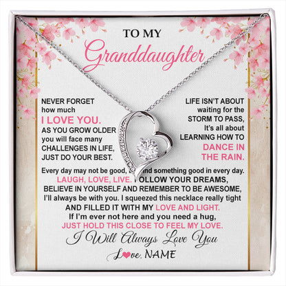 Personalized To My Granddaughter Necklace From Grandma Grandpa Inspirational I Love You Granddaughter Birthday Graduation Customized Gift Box Message Card