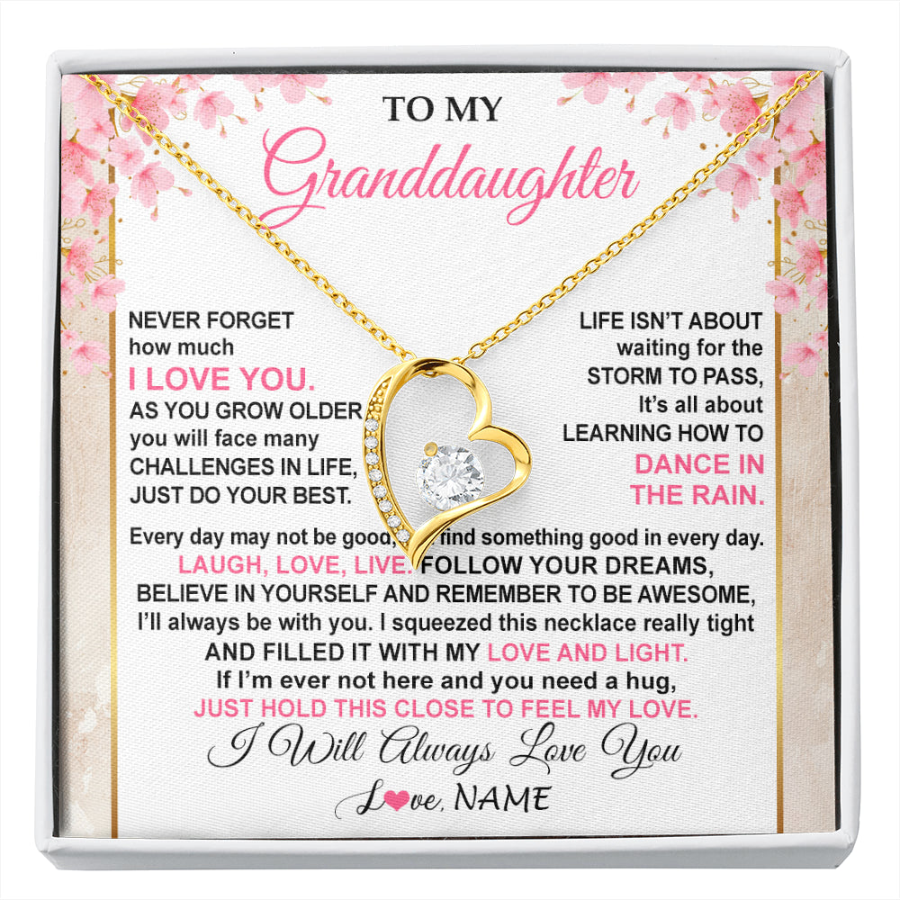 Personalized To My Granddaughter Necklace From Grandma Grandpa Inspirational I Love You Granddaughter Birthday Graduation Customized Gift Box Message Card