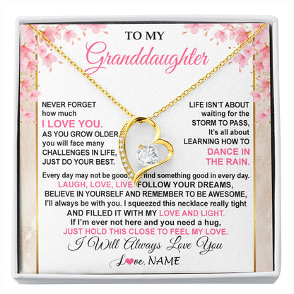 Personalized To My Granddaughter Necklace From Grandma Grandpa Inspirational I Love You Granddaughter Birthday Graduation Customized Gift Box Message Card