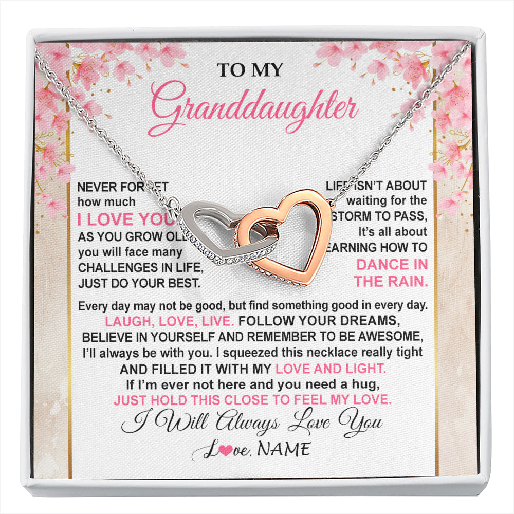 Personalized To My Granddaughter Necklace From Grandma Grandpa Inspirational I Love You Granddaughter Birthday Graduation Customized Gift Box Message Card