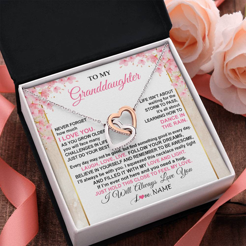 Personalized To My Granddaughter Necklace From Grandma Grandpa Inspirational I Love You Granddaughter Birthday Graduation Customized Gift Box Message Card